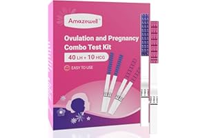 Ovulation and Pregnancy Test Strips, Amazewell Easy at Home Ovulation Strips for Women, Accurate Early Detection, 40 Ovulation Test Strips with 10 hCG Pregnancy Strips