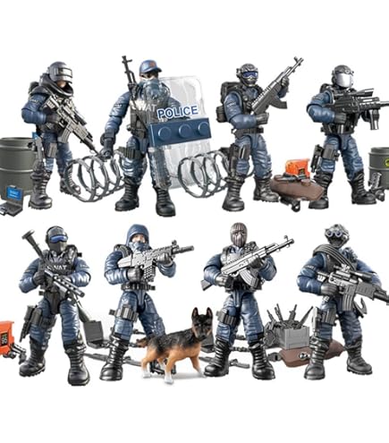 MEIEST SWAT Model Equipment Assembly Building Block Toy,8 PCS City