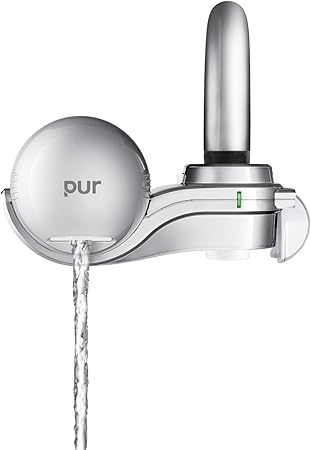 Pur 3 Stage Silver Matte Horizontal Water Filtration Faucet Mount