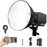 IFOOTAGE SL1 60DN COB LED Video Light,70W Continuous Output Lighting 5600K | 70W Bowens Mount Lights,CRI 98,TLCI 99,12200 Lux,Blueteeth APP Control, Support AC Adapter,Type-C Charge Cable