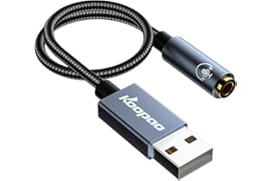 USB to 3.5mm Jack Audio Adapter, KOOPAO External USB Sound Card, 3.5mm Aux to USB to Audio Jack Sound Adapter Support CTIA OM