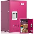 BUTISOW Metal Locker, Lockers, Lockable Storage Cabinet with Locker Shelf, 24" H Small Locking Cabinet for Kids, Locker Organizer for Home, Bedroom, School, Office (Pink)