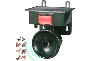 ZLIEATMP 2025 Solar Ultrasonic Bird Repellent Devices Outdoor Bird Deterrents for Outside Cat Repellent Animal Deterrent to Keep Deer Crow Dog Squirrel Raccoon Rabbit Skunk Out of Balconies Yard(1 Pack)