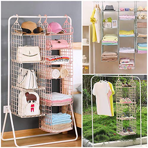 ZSPENG Plastic Hanging Closet Organizer, 5 Layers DIY Foldable Hanging