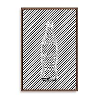 Framed Canvas Wall Art Modern Geometric Pattern Canvas Prints Home Artwork Decoration for Living Room,Bedroom - 16x24 inches