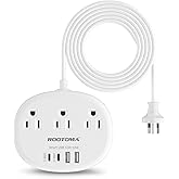 Australia Travel Plug Adapter with USB C, 3 AC Outlets 4 USB Ports (4.8A/24W), Type I Travel Power Bar for Canada to Australi