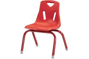 Berries Jonti-Craft 8124JC6008 Stacking Chairs with Powder-Coated Legs, 14" Height, Red, Pack of 6