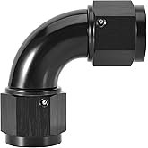 EVIL ENERGY 6AN Female to 6AN Female 90 Degree One Piece Full Flow Swivel Coupler Union Fitting Adapter Aluminum