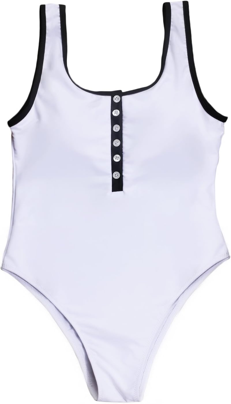 bmjlsport BMJL Women's Deep V Lace Up One Piece Swimsuit Backless High Cut Bathing Suit Maillot Monokini Swimwear…