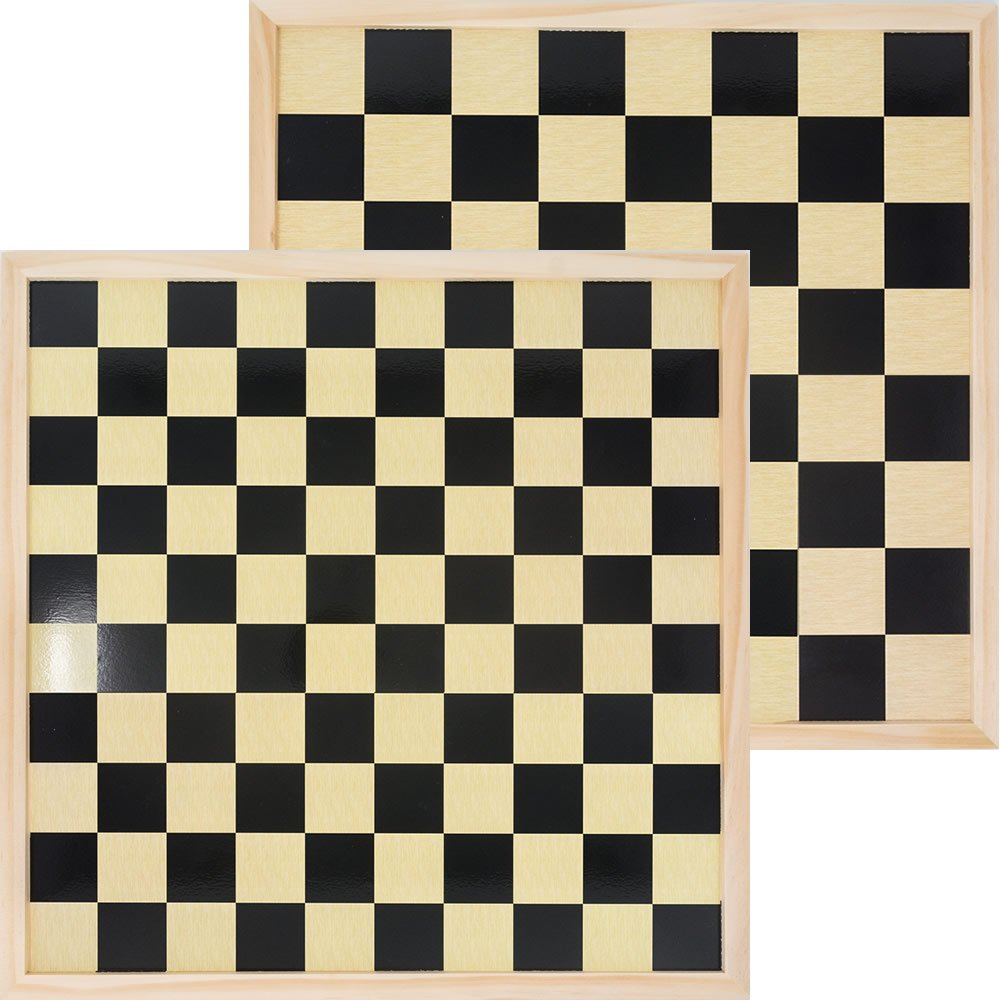 Wooden double sided Chess/International Draughts board 40 x 40 cm