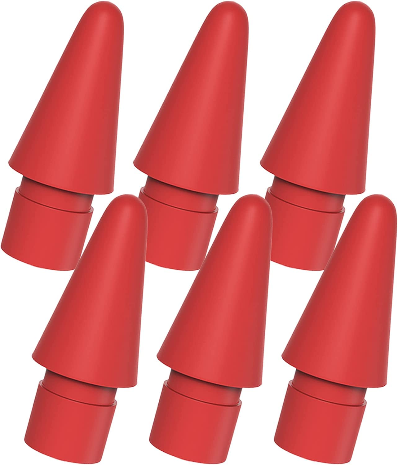 [6pcs]Tucana Pen Tips Compatible for Apple iPad Pencil 1st & 2nd Generation (6-Pack) (Red)