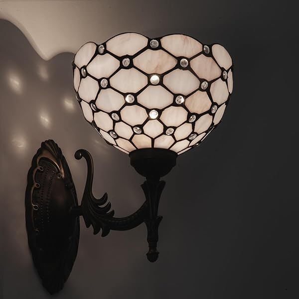 GILGGAK TIFFANY WALL SCONCE HAND-WELD STAINED GLASS BEDSIDE...