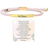 Let Them Tube Bracelet for Women, Self Worth Motivation Bracelet Adjustable Braided Rope Handmade Engraved Bracelet Stainless Steel To My Daughter Inspirational Jewelry Gifts for Women Best Friend