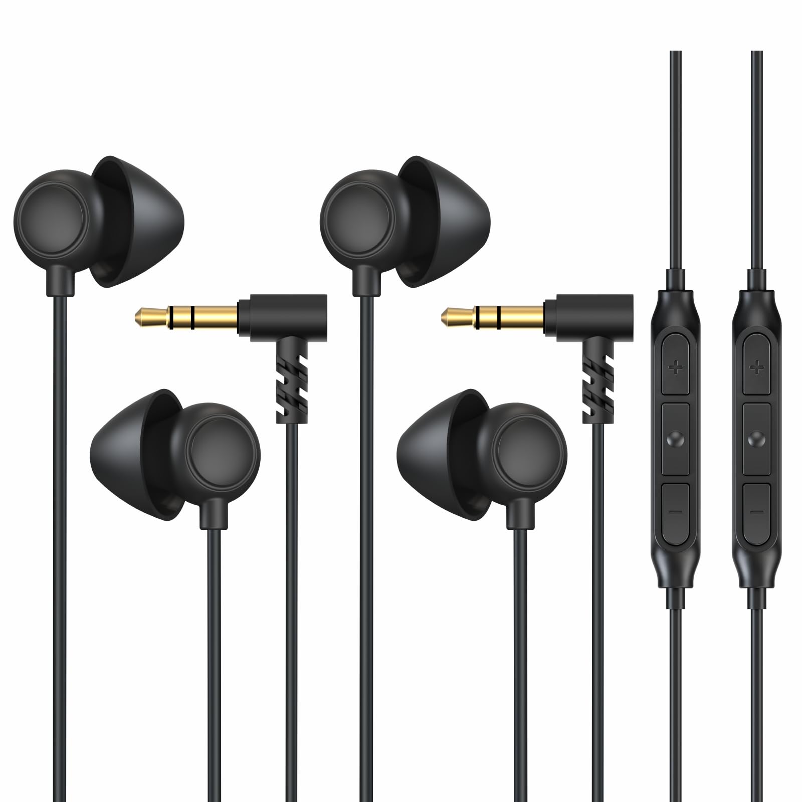 Hearprotek Sleep Earbuds, 2 Pairs Soft Comfortable in-Ear Earphones with mic-Low Profile Noise Reduction Headphones for Sleeping on Side, snoring, Yoga, Travel, Mediation & Relaxation