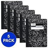 Mead Composition Books, Notebooks, Wide Ruled Paper, 100 Sheets, Comp Book, 5 Pack (72368)