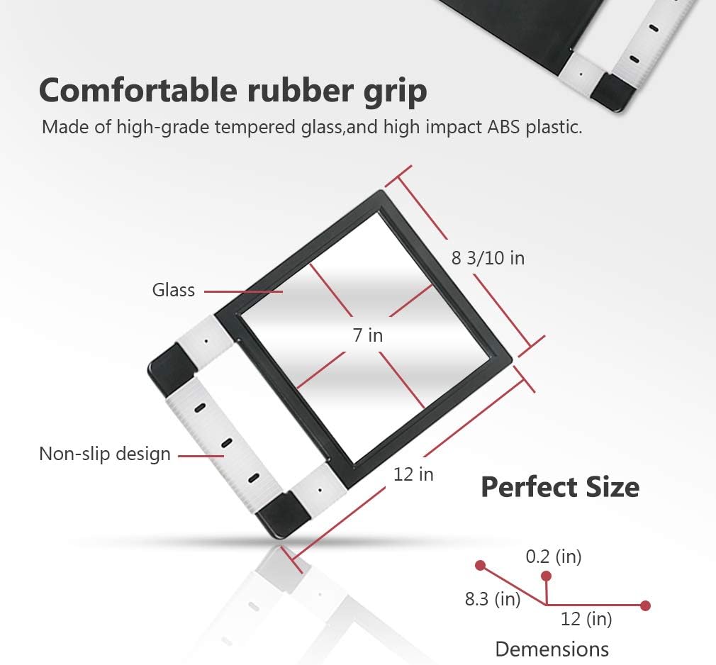 DEATTI Large Hand Mirror Unbreakable with Silicone Handle for Salon or Barber Shops, Black: Home & Kitchen