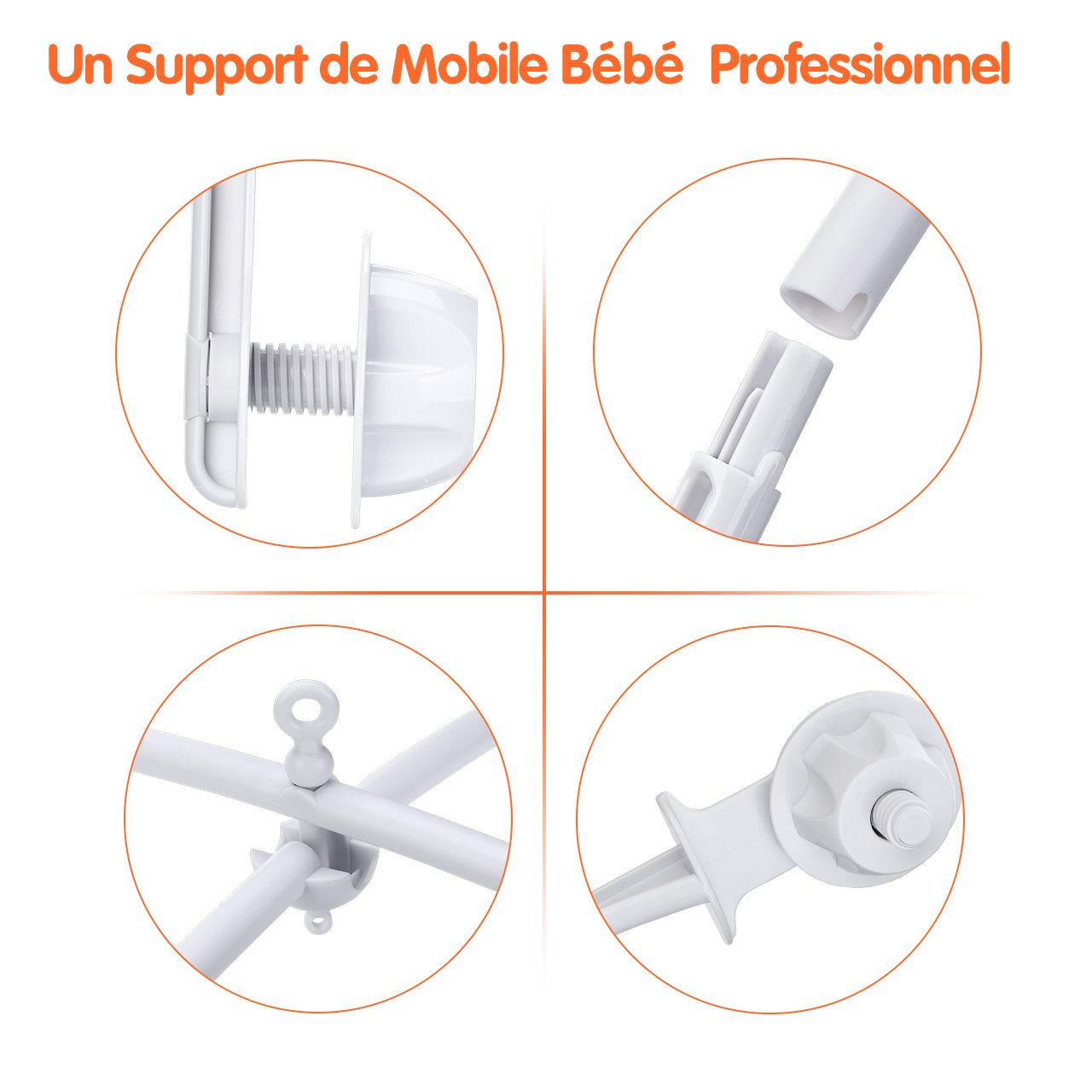 Topelek Support Mobile Musical Bebe Support De Bras Support De Mobile Bebe Blanc Cadeaux De Naissance Et Souvenirs Bebe Puericulture Inzaboton Com