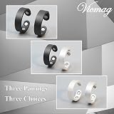Vicmag 2 Pcs Magnetic Copper Ring Women Ultra Strength Adjustable Frosted Silver view 8
