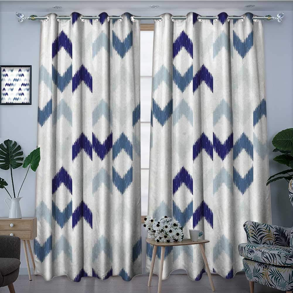 Amazon Com Homehot Navy Room Darkening Wide Curtains Abstract