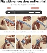 Ringke Silicone Cable Ties 15 Pack Assorted Colors Reusable Cord Wire Organizer view 4