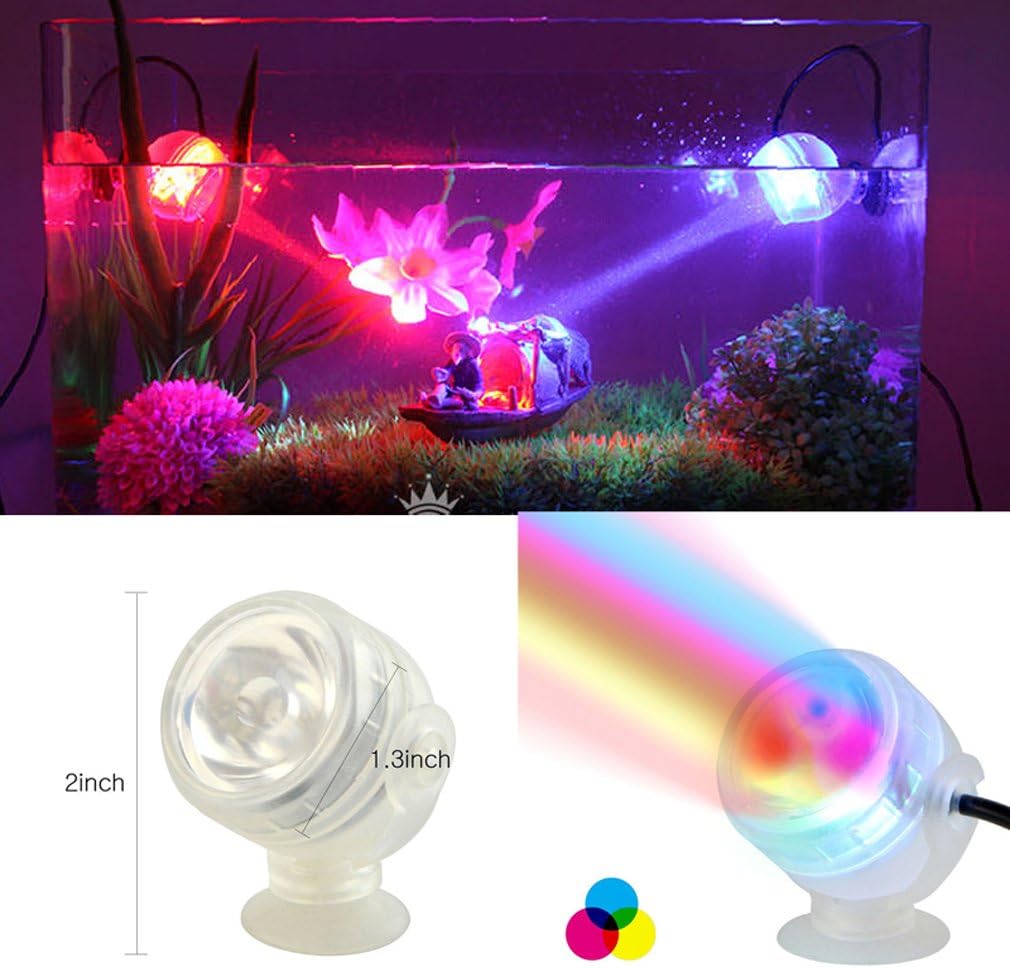 JackSupermall LED Underwater Submersible Decor SpotLight for Aquarium Garden Pond Fish Tank