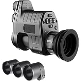 Oneleaf.ai Commander NV100 Digital Night Vision Goggle, Clip on Night Vision Monocular for Hunting/Observations, 1080P FHD, 328 Yards Clear Nighttime Viewing Range-16mm