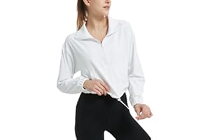 happlan Women's Half Zip Pullover Cropped Jackets Long Sleeve Athletic Running Yoga Workout Shirts for Women