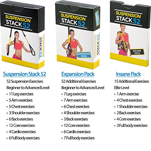 Suspension Exercise Cards TRI Pack by Stack 52. For TRX and Woss Trainer Straps. Suspended Bodyweight Resistance Workout Game. Video Instructions Included. Fun at Home Fitness Training Program. - Thumbnail 2