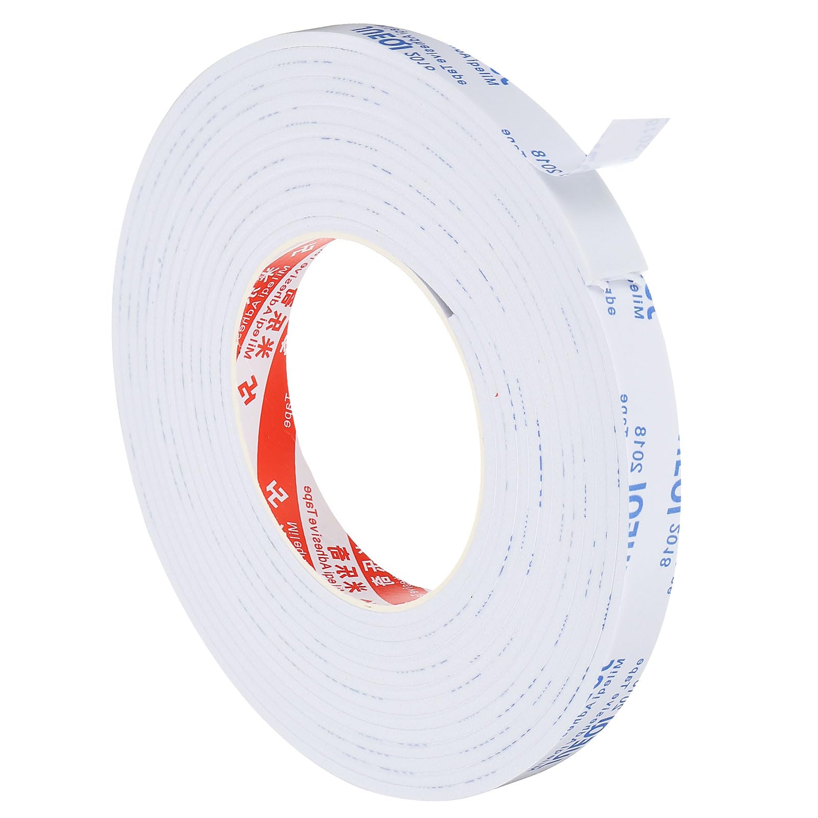 PATIKIL 5m/16.4ft Sealing Foam Tape, 15mm Wide 3mm Thick Single Sided Weather Stripping Door Furniture Seal Strip for Window Pipes Insulation, White