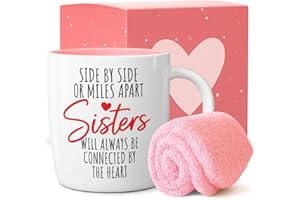 Triple Gifffted Best Sister Ever Coffee Mug & Socks, Gifts for Little Big Sisters from Brother, Birthday Presents Ideas, Vale