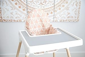 LITTLE BLOOM CO Premium High Chair Cushion Cover | Compatible with IKEA High Chair Accessories for Antilop Highchair | Reversible | Soft, Durable, Parent & Baby Approved for Baby High Chair (Leopard/Triangle)