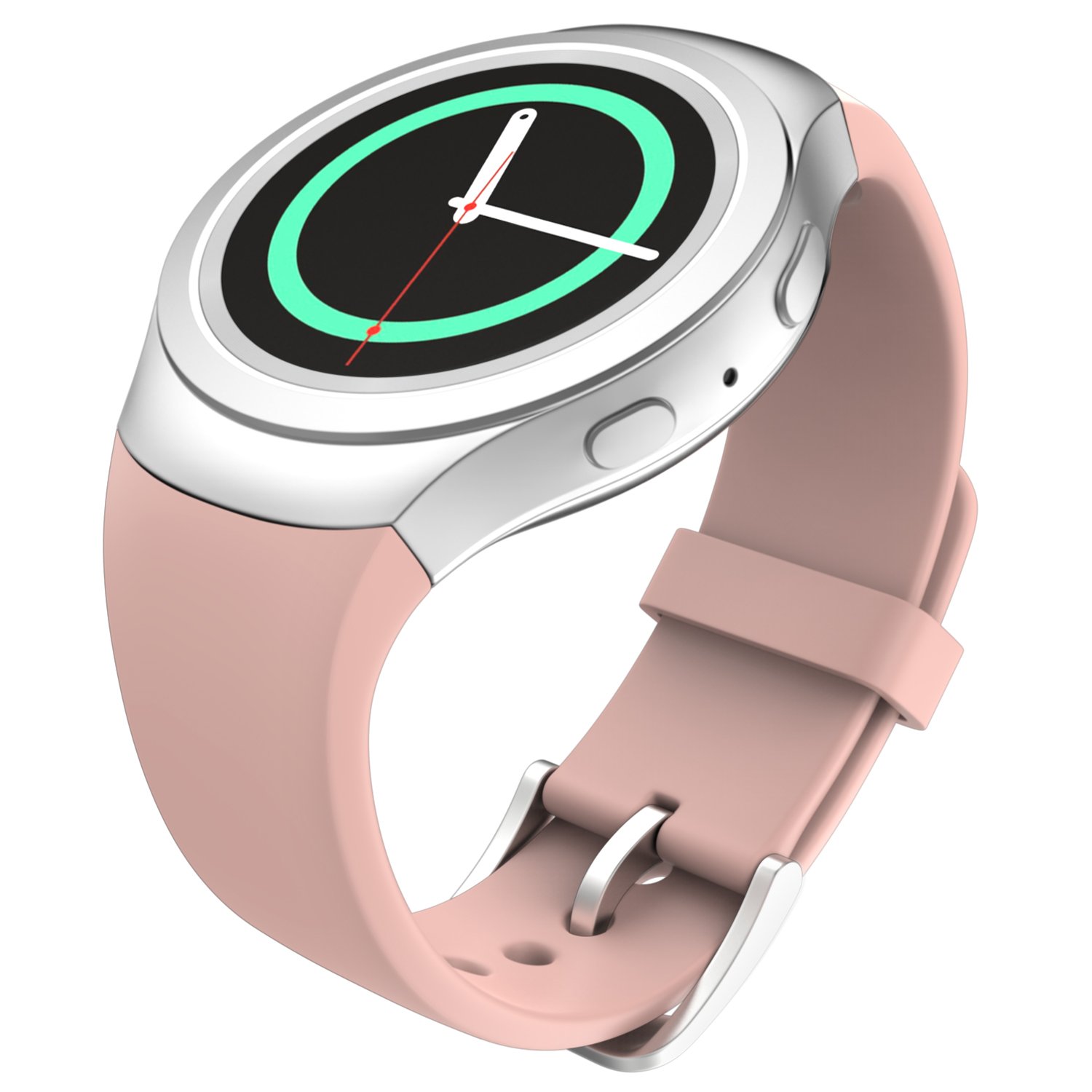 MoKo Watch Strap Compatible with Samsung Gear S2 Smart Watch, Soft Silicone Replacement Sport Band for Gear S2 SM-R720/SM-R730, Vintage ROSE