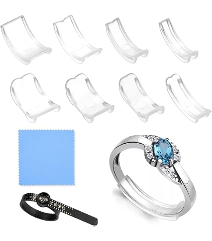 Ajusteurs Bague Invisible Gleamkid - 16 Pièces TPU - Réducteur Taille Bagues Lâches Hommes/Femmes