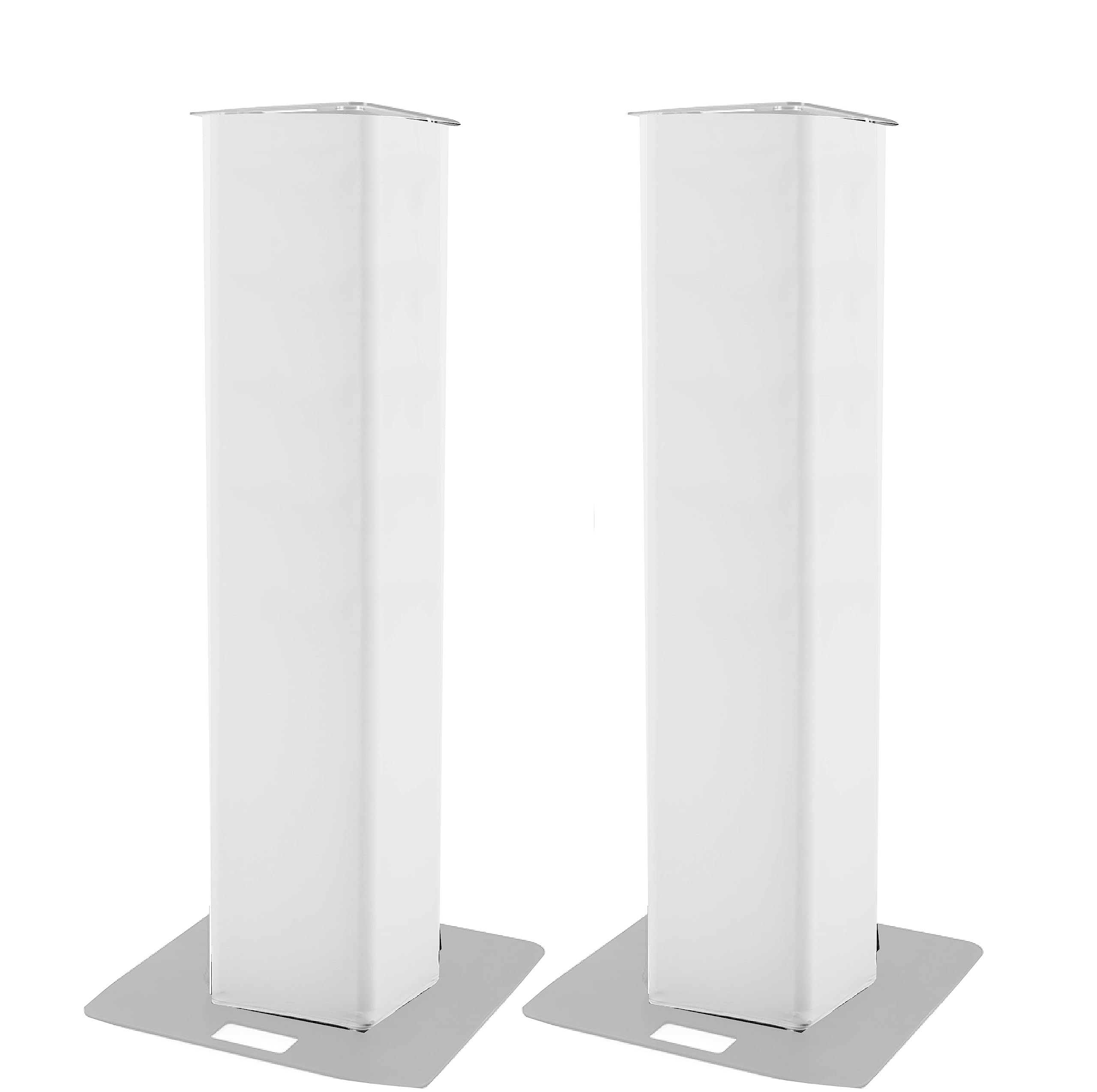 Pair of Totem Covers in Spandex, Truss Cover 30 x 30 cm, Choice of 4 Heights (150 cm Height, White)