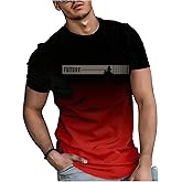 SOLY HUX Short Sleeve Shirts for Men Crewneck Ombre Graphic Summer Beach Pullover Tee Tops