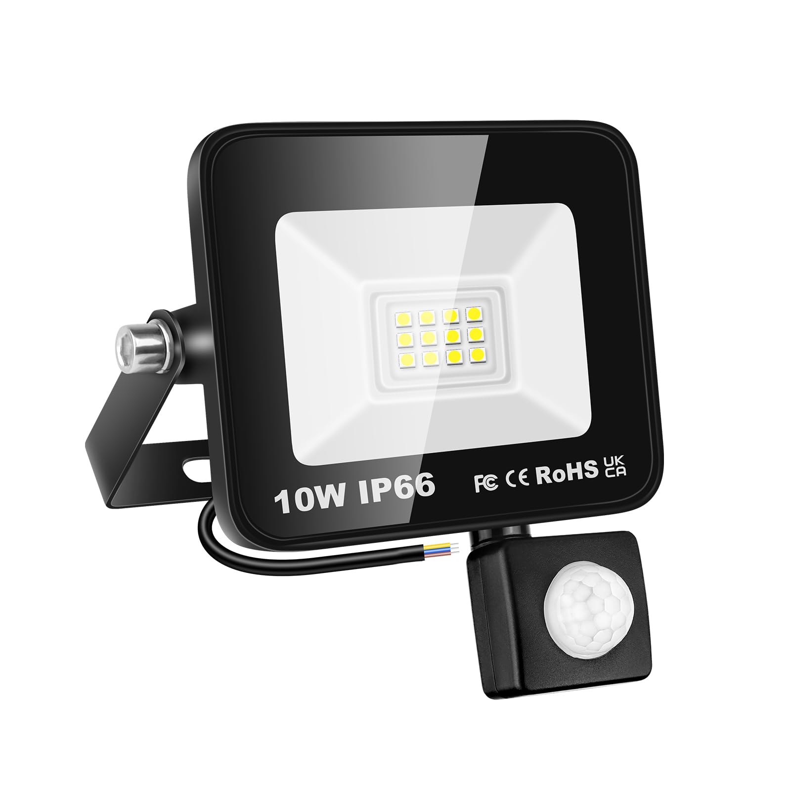 Willpower LED Security Lights Outdoor Motion Sensor 10W LED Floodlight 1000lm IP66 Waterproof PIR Lights Daylight White 6500K Wall Light for Garden Backyard Garage Doorway Court Patio Lawn
