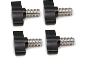 Befenybay 4pcs 5/16"-18 x 1/2" Thumb Screw Stainless Steel Standard/Coarse Thread Black Aluminum Knob