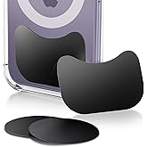 Metal Plate for Phone Magnet, Universal Steel Plate with 3M Adhesive Backing for Car Magnetic Mount Cell Phone Holder, Replacement Mounting Disc Stick On Case Back 4 Pack Black Rectangle & Round