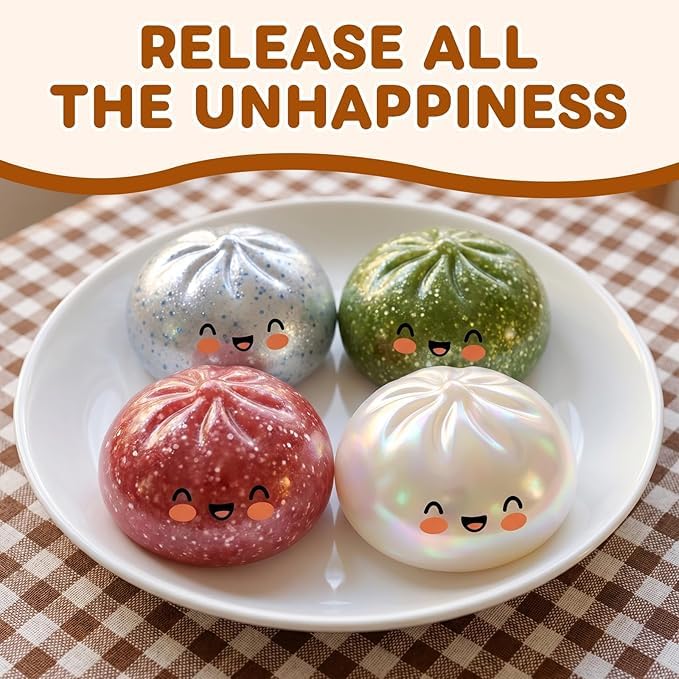 Giant Dumpling Squishies, Glitter Giant Squishies Dumpling Mystery, Anti-Stress Toy, Slow Rising Bao Bun Ball Anti Stress for Children and Adults