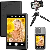 Magnetic Phone Vlog Selfie Monitor Screen, Back Camera Monito with Remote Controller, 1080P Display Wireless Connect, Compatible with iPhone/Android Phones, for Vlog, Live Stream, Travel Selfies