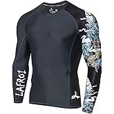 LAFROI Men's Long Sleeve UPF 50+ Baselayer Skins Performance Fit Compression Rash Guard-CLYYB