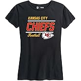 Team Fan Apparel NFL Gameday Women's Relaxed Fit T-Shirt - Rib Neck Contour - Tagless Short Sleeve Tee - Stay Cool & Stylish (Kansas City Chiefs - Black, Large)