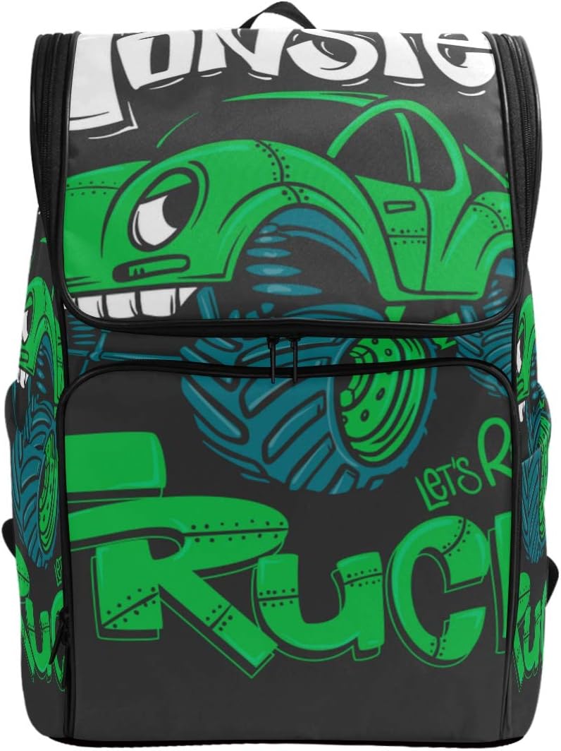 Amazon Nikivivi リュック 大容量 レディース メンズ 旅行 大きめ リュックサック モンスタートラックベクトルイラストtシャツプリント 可愛い カレッジバックパック おしゃれ 通勤 通学 Pc 登山 かわいい 軽量 多機能 出張 高校生 男女兼用 Nikivivi Pcバッグ