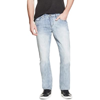 GUESS Factory Men&amp;#39;s Delmar Medium Rise Slim Straight Denim Jeans