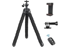 UTEBIT Flexible Phone Tripod with Phone Holder,Mini Tripod 360°rotatable,Camera Tripod Compatible for Go Pro/Video Recording/Vlogging/Travel Photography