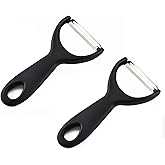 Fruit & Vegetable Swivel Y Peeler for Kitchen Black (2 Set)