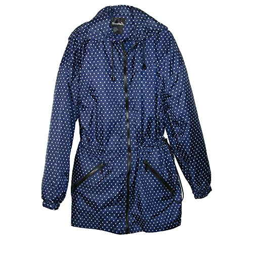 ShedRain Packable Anorak Jacket Lightweight BITTY DOT Blue, Small/Medium