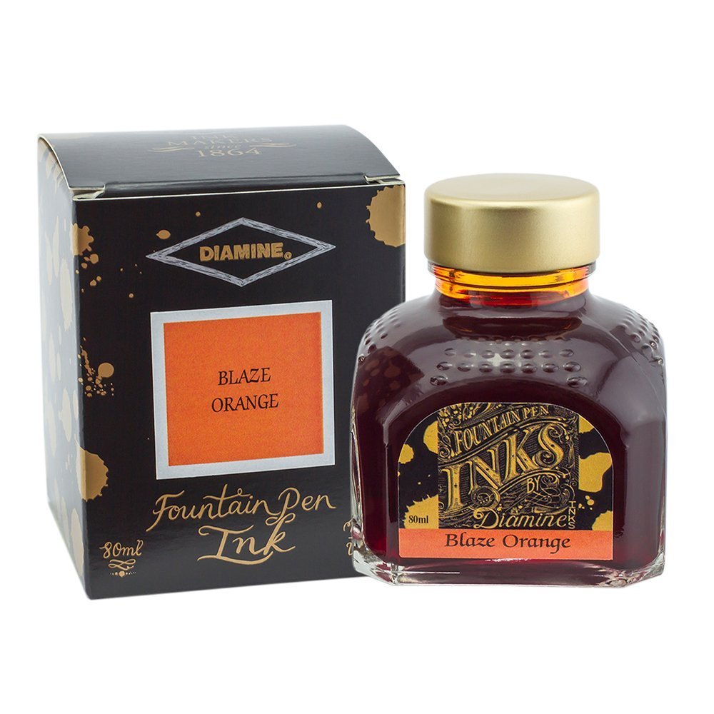 Diamine 80ml Blaze Orange fountain pen ink bottle