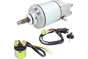 STABSOLI Starter Motor & Solenoid Relay & Ignition Switch for Honda FourTrax Foreman Rubicon TRX500FA 2001-2014, TRX500FGA 2004-2008, TRX500FPA 2009-2014, 31200-HN2-A01, 31200-HN2-003