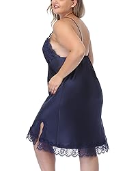 ABC-STAR Women's Plus Size Satin Slip Nightgown